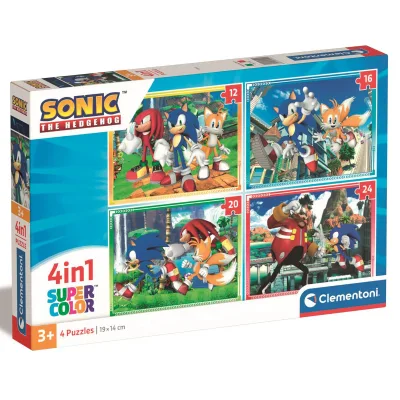 Пазл Clementoni 4 в 1 Sonic, 12,16,20 та 24 елементи (21522)