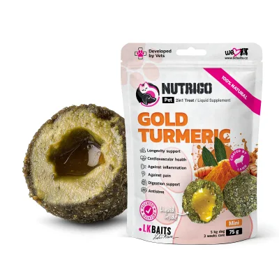 Ласощі для собак LK Baits Pet Nutrigo Gold Turmeric Mini для дрібних порід з куркумою (Ø 15 мм) 75 г (7777037)