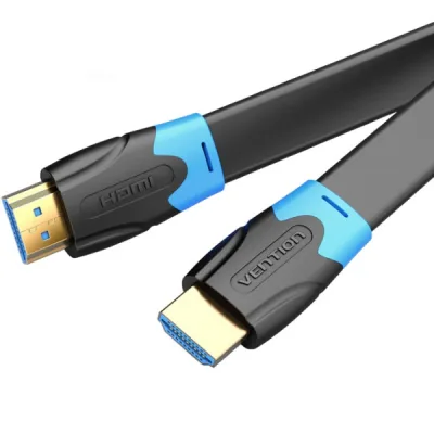 Кабель мультимедійний HDMI M to HDMI M 3.0m V2.0 4K60Hz PVC flat black Vention (AAKBI)