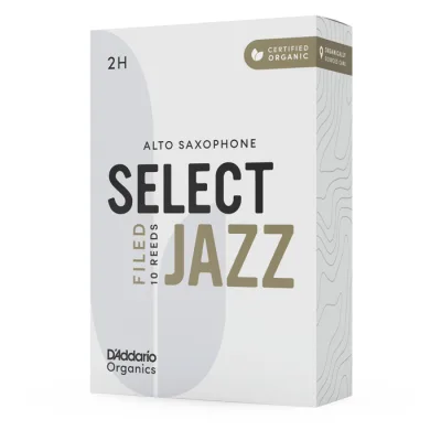Тростина для саксофона D'Addario Organic Select Jazz - Alto Sax Filed 2H - 10 Pack (ORSF10ASX2H)
