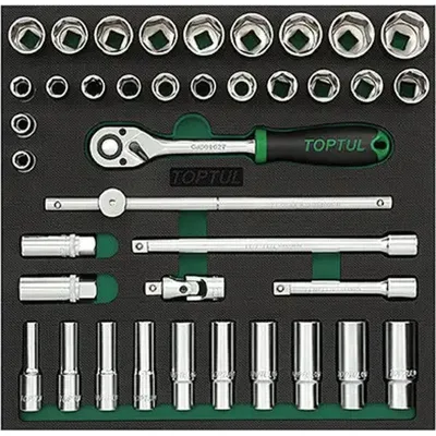 Набір інструментів Toptul з тріскачкою 1/2" 39 шт. в ложементі (GVC3903)