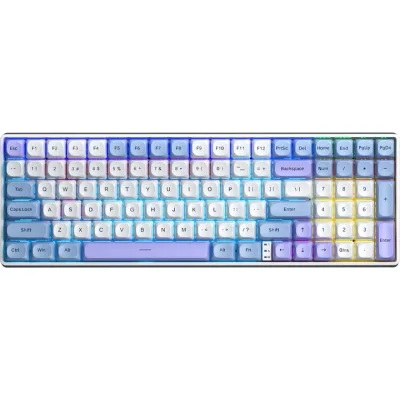 Клавіатура Aula S100pro RGB KRGD Red Switch Wireless/Bluetooth/Type-C UA White/Blue (6948391205762)