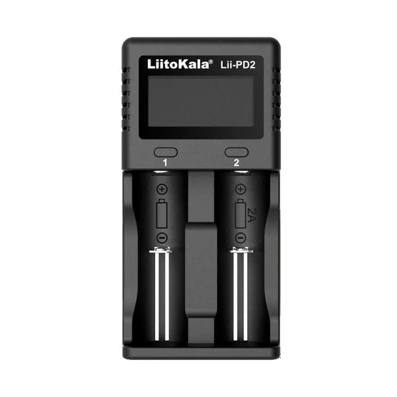 Зарядний пристрій для акумуляторів Liitokala 2 Slots, LCD display, Li-Ion, Ni-Mh, Ni-Cd, + AAAA, С, 10440/.../26650 (Lii-PD2)