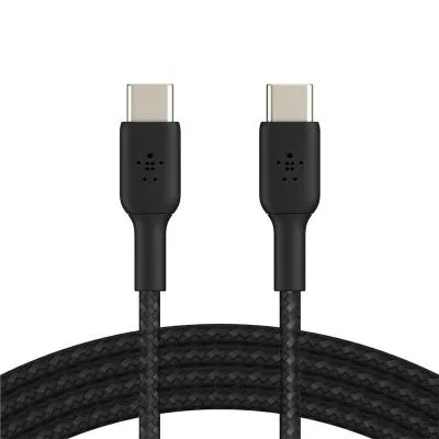 Дата кабель USB-C to USB-C 1.0m braided black Belkin (CAB004BT1MBK)