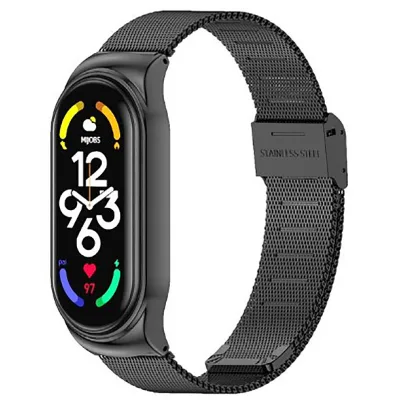 Ремінець до фітнес браслета BeCover Metal для Xiaomi Mi Smart Band 7 Black (707493)