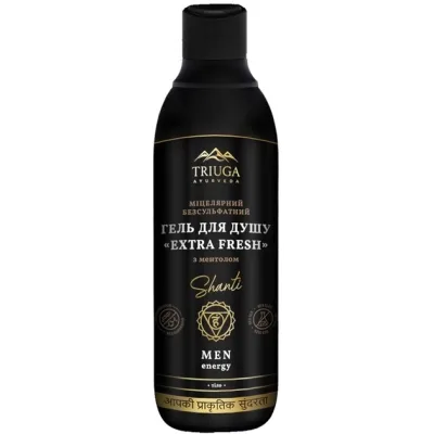 Гель для душу Triuga Shanti for men Extra Fresh Безсульфатний з ментолом 550 мл (4820164642207)