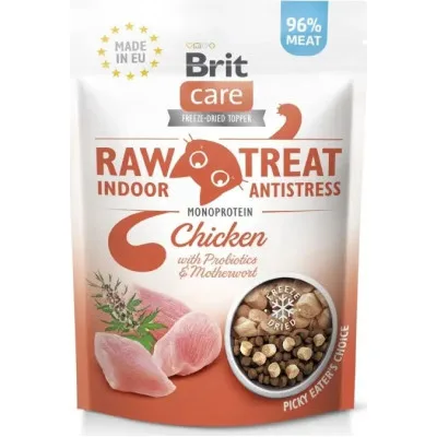 Ласощі для котів Brit Care Raw Treat Indoor & Antistress Freeze-dried 40 г - курка (8595602569557)