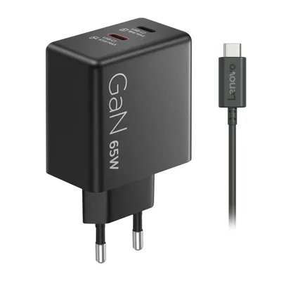 Блок живлення до ноутбуку Lenovo Dual USB-C 65W GaN Charger (40AW065BEU)