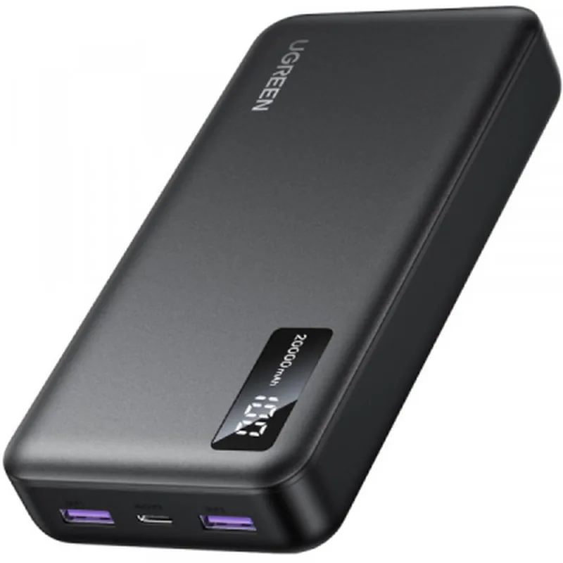 Батарея універсальна Ugreen 20000mAh 22,5W PD, 2хUSB-A, 2xUSB-C Black (PB312) (25683)