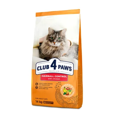 Сухий корм для кішок Club 4 Paws Преміум. З ефектом виведення шерсті 14 кг (4820083909337)