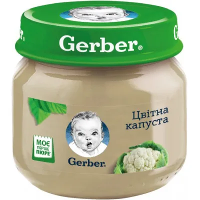 Дитяче пюре Gerber Цвітна капуста з 6 місяців 80 г (5900452078662)