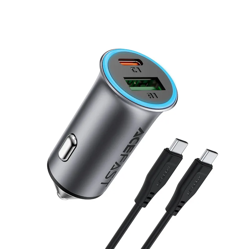 Зарядний пристрій Acefast 1xUSB-C PD95W + 1xUSB gray (6974316285304)