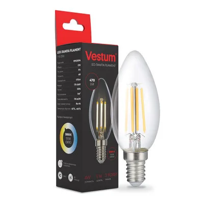 Лампочка Vestum С35 Е14 4Вт 220V 3000К (1-VS-2306)