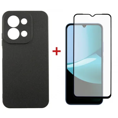 Чохол до мобільного телефона Dengos Carbon Kit for Xiaomi Redmi 15C case + glass Black (DG-KM-165)
