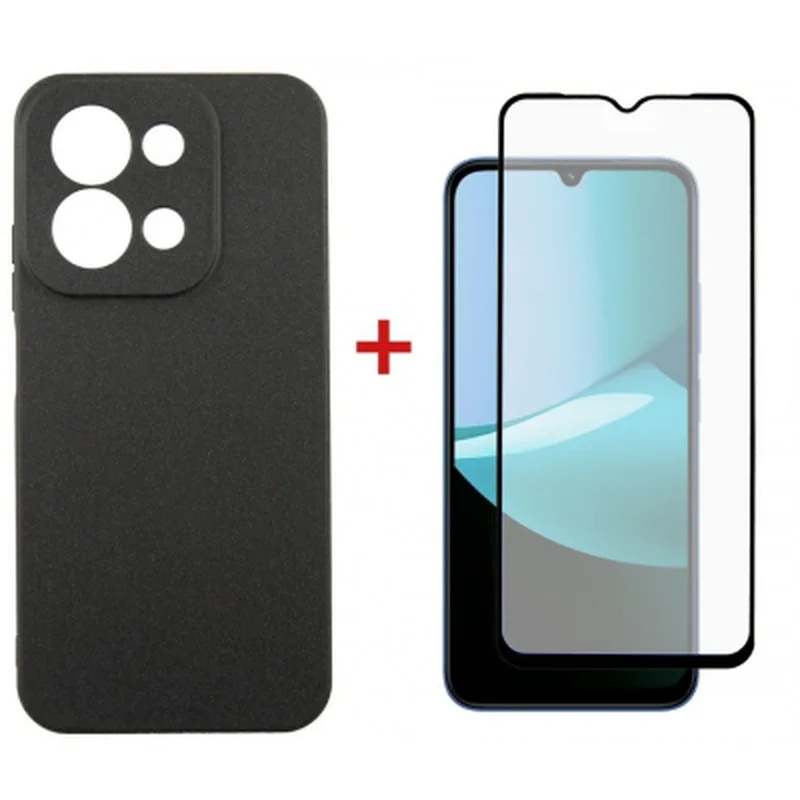Чохол до мобільного телефона Dengos Carbon Kit for Xiaomi Redmi 15C case + glass Black (DG-KM-165)