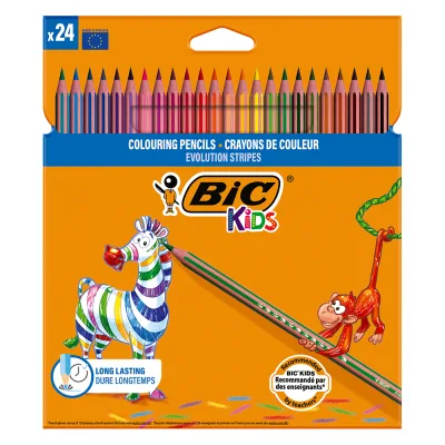 Олівці кольорові Bic Evolution Stripes 24 кольори (bc502447)