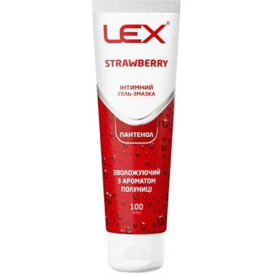 Інтимний гель-змазка Lex Condoms Strawberry Зволожуючий З ароматом полуниці 100 мл (7640341151929)