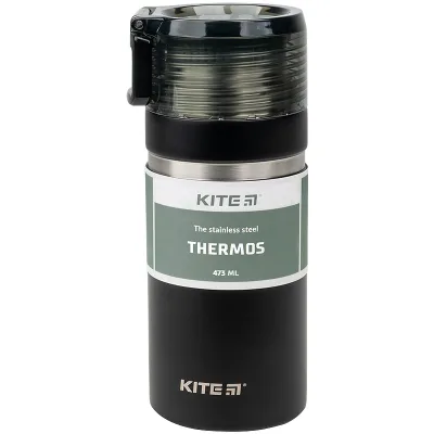 Поїльник-непроливайка Kite термос 473 мл, чорний (K21-320-03)