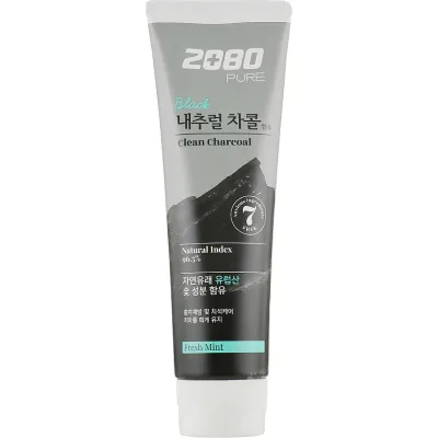Зубна паста Aekyung 2080 Pure Black Clean Charcoal Fresh Mint 125 г (8801046328903)