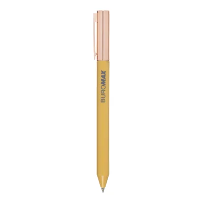 Ручка гелева Buromax автоматична PRESTIGE GOLD, 0,5 мм, сині чорнила, абрикосова (BM.83101-11)