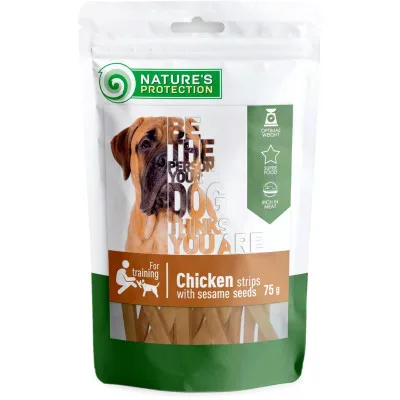 Ласощі для собак Nature's Protection Chicken strips with sesame 75 г (SNK46102)