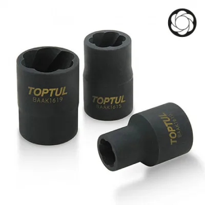 Екстрактор Toptul головка для пошкоджених болтів 1/2" 19мм (BAAK1619)