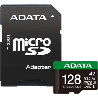 Карта пам'яті ADATA 128GB microSD class 10 UHS-I U3 V30 A2 Speed Plus (UD128GUI3V30A2SP-RA1)