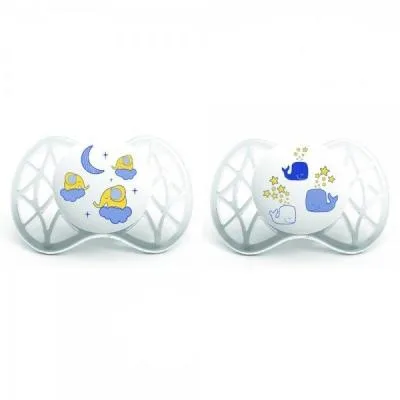 Пустушка Nuvita Air симметрическая 0м+ 2 шт. светится в темноте (NV7063)