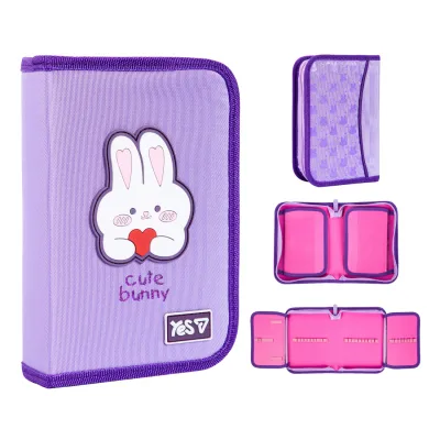 Пенал Yes твердий одинарний з двома клапанами Cute Bunny HP-04 (533740)
