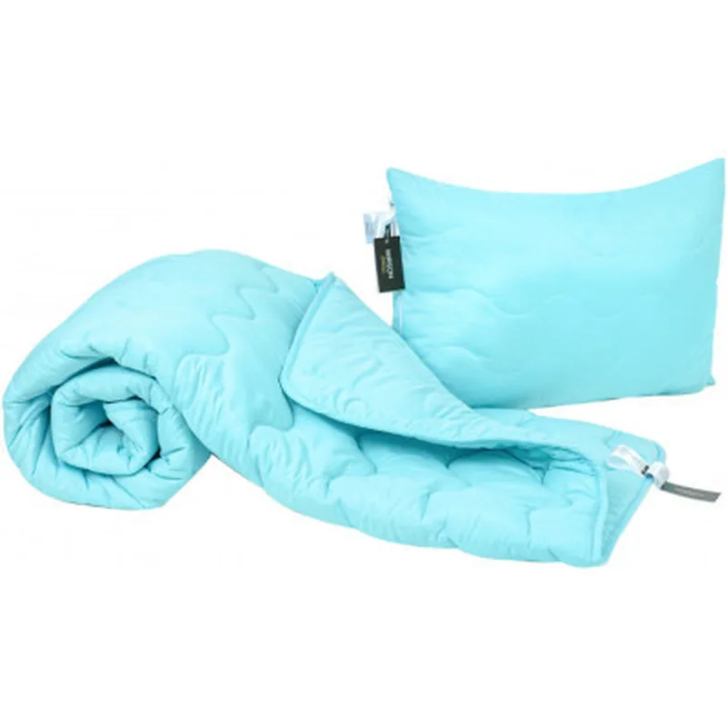 Ковдра MirSon Набір EcoSilk №1658 Eco Light Blue Ковдра 200х220 + подушка (2200002655057)