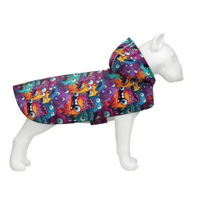 Дощовик для тварин WAUDOG Clothes Накидка з капюшоном Зубасті монстри XL (359-4048)