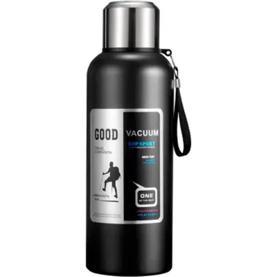 Термос Merlion з ситечком та чашкою 0,6 л, чорний (ZK-127-600Black)