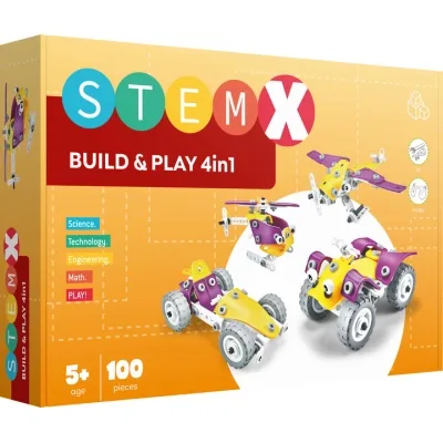 Конструктор Stem з болтами Build&Play 4 в 1 на 100 деталей (3858894673308)