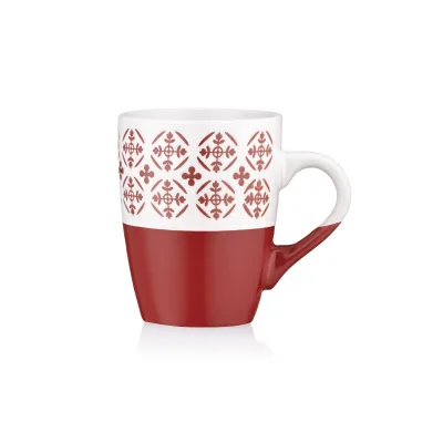 Чашка ARDESTO Ornament, 320мл, кераміка, червоно-білий (AR3045R)