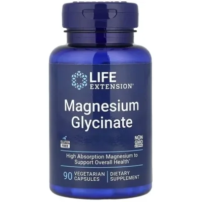 Вітамінно-мінеральний комплекс Life Extension Магній гліцинат, 105 мг, Magnesium Glycinate, 90 вегетаріанських кав. (LEX-25359)