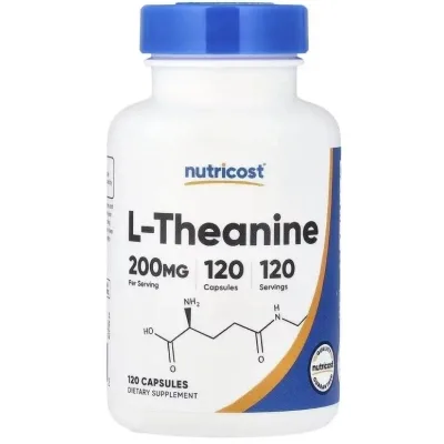 Вітамінно-мінеральний комплекс Nutricost L-теанін, 200 мг, L-Theanine, 120 капсул (NCS67937)