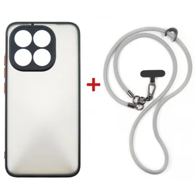 Чохол до мобільного телефона Dengos Case + Cross-body Strap Xiaomi 15T Black+Grey (DG-KM-CCRB-55)