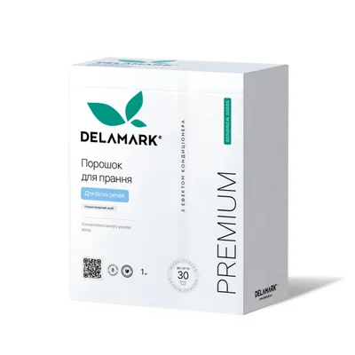 Пральний порошок DeLaMark Premium Line White з ефектом кондиціонера 1 кг (4820152330956)