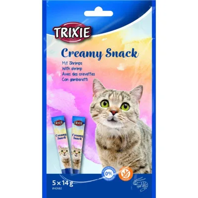 Ласощі для котів Trixie Creamy Snacks креветки 5х14 г (4011905426822)