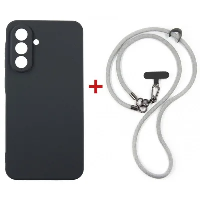 Чохол до мобільного телефона Dengos Case + Cross-body Strap Samsung Galaxy A37 Black+Grey (DG-KM-CCRB-01)