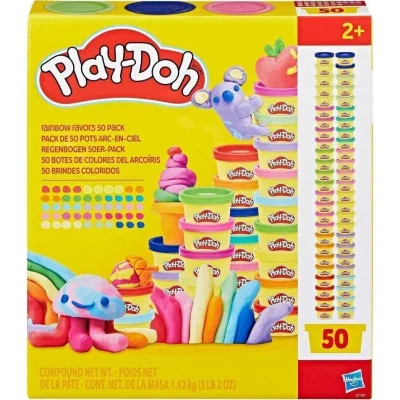 Набір для творчості Hasbro Play-Doh маса для ліплення Райдужні сюрпризи 50 баночок (G1761)