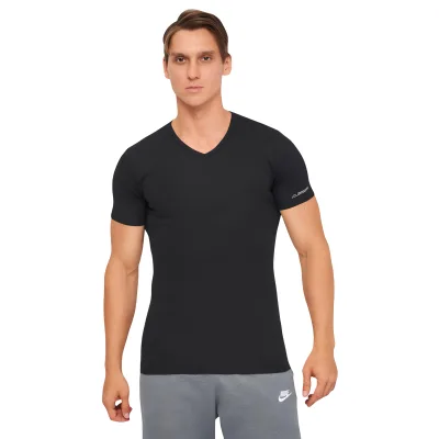 Футболка Kappa T-shirt Mezza Manica Scollo V K1311 Nero чорний XXL (8052394813997)