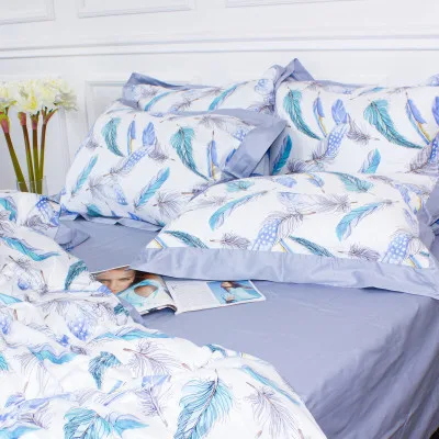 Постільна білизна MirSon Satin print Elit Azure Jay 175х210 (2200005394267)