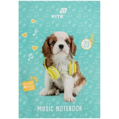 Зошит Kite для нот Studio Pets A4, 20 аркушів (SP26-404)