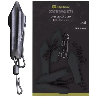 Безпечна кліпса RidgeMonkey Connexion Uni Lead Clip (5 шт/уп) silt black (9168.05.05)