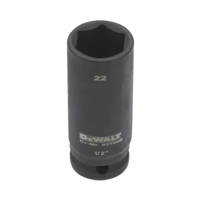 Торцева головка DeWALT IMPACT 1/2", 22 мм, ударна, довга, шестигранна (DT7556)