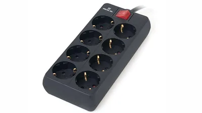 Мережевий фільтр живлення REAL-EL RS-8 Protect 5m, black (EL122300024)
