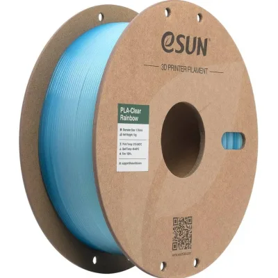 Пластик для 3D-принтера eSUN PLA Clear Rainbow 1,75mm 1kg Transl BLUE WHITE (PLA-CLRB175T-UW1P1)