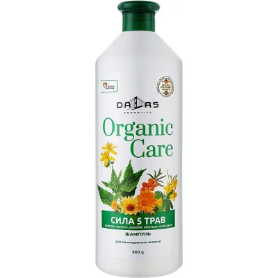 Шампунь Dalas Cosmetics Organic Care Сила 5 трав Для пошкодженого волосся 900 г (4823128000044)