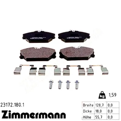 Гальмівні колодки ZIMMERMANN 23172.180.1